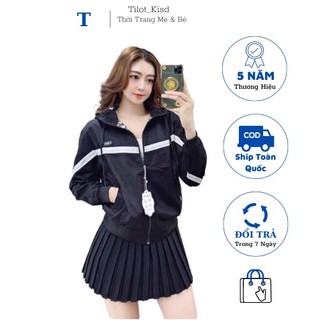 Áo Khoác Nữ - Áo Khoác Bomber Có Mũ Trùm Phối Khóa Kéo Mẫu Mới 2023 Thời Trang Xuân Hè Cho Nữ
