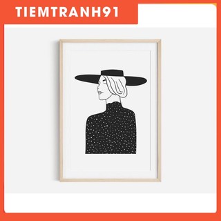 Tranh treo tường | Tranh nghệ thuật trừu tượng - Abstract Woman Print,Boho Print, Collage Woman, Scandinavian Wall Art