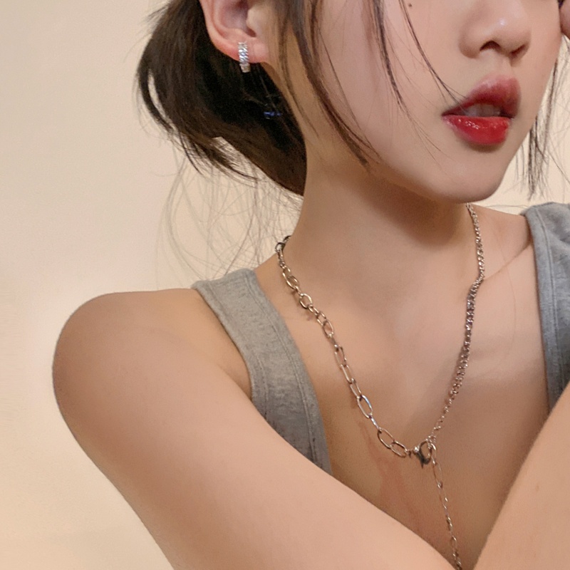 Khuyên tai DODDER tròn đính đá zircon không gây dị ứng thời trang cho nữ