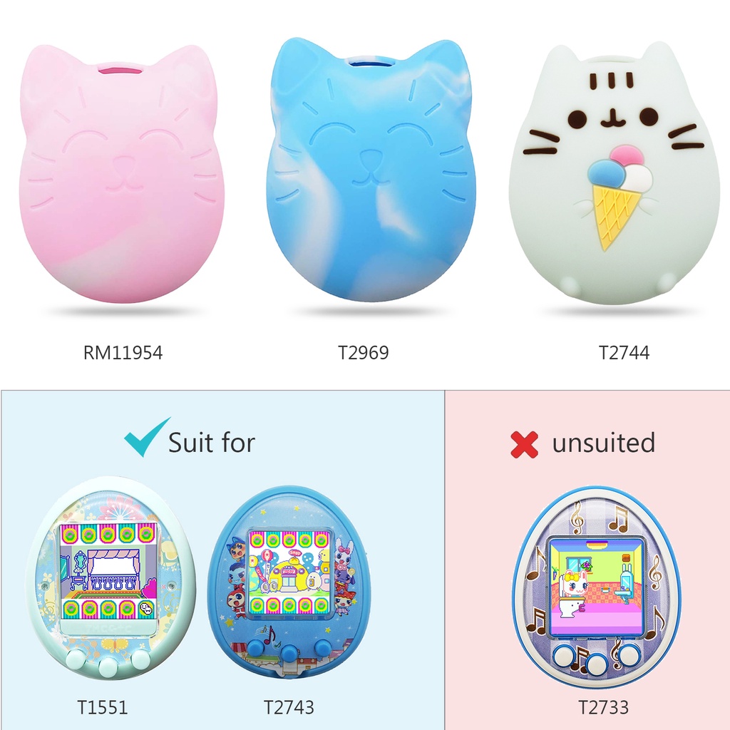 Vỏ Silicon Bảo Vệ Cho Máy Chơi Game Nuôi Thú Cưng In Hoạt Hình Dễ Thương