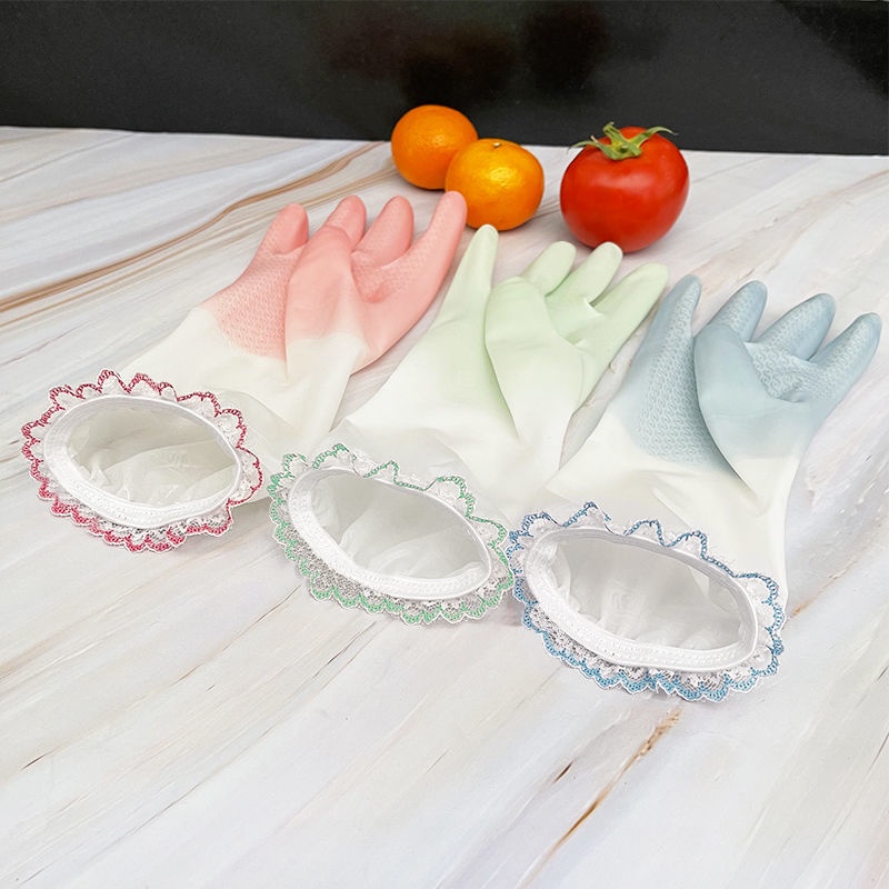 Găng Tay Cao Su PVC Chống Nước Rửa Chén Phong Cách Mới 24 Giờ