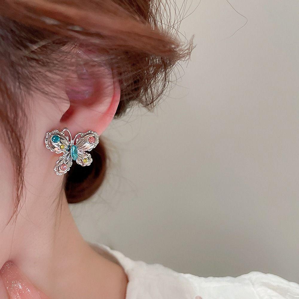 Bông Tai WMES15H Y2k Hình Nơ Bướm Đơn Giản Ngọt Ngào Hợp Thời Trang Cho Nữ|Khuyên Tai Hợp Kim Phong Cách Hàn Quốc