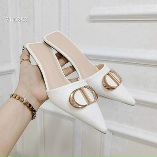 Sục trắng mũi nhọn gót nhọn 5 phân thời trang siêu đẹp