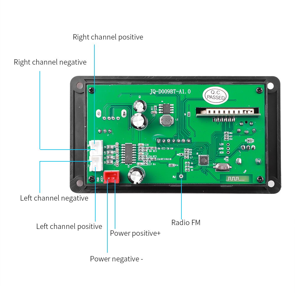 Bảng Mạch Khuếch Đại Âm Thanh mp3 80W 12V Bluetooth5.0 Cho Xe Hơi