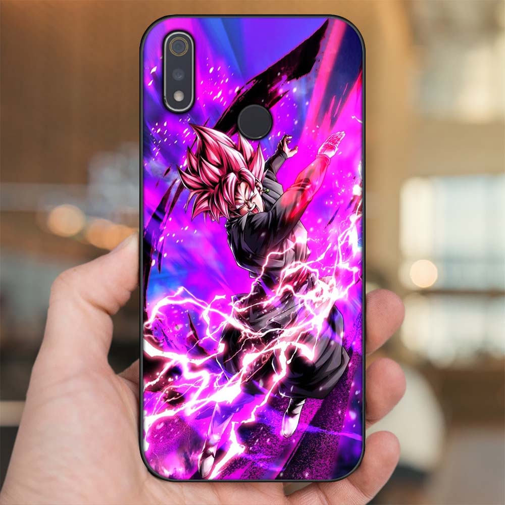 Ốp lưng Realme 3, 3 Pro viền đen in hình Son Goku Dragon Ball Super Saiyan