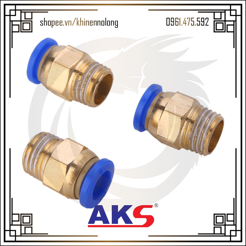 Đầu Cút Nối Thẳng Ren Ngoài PC AKS - Khí Nén Nộ Long