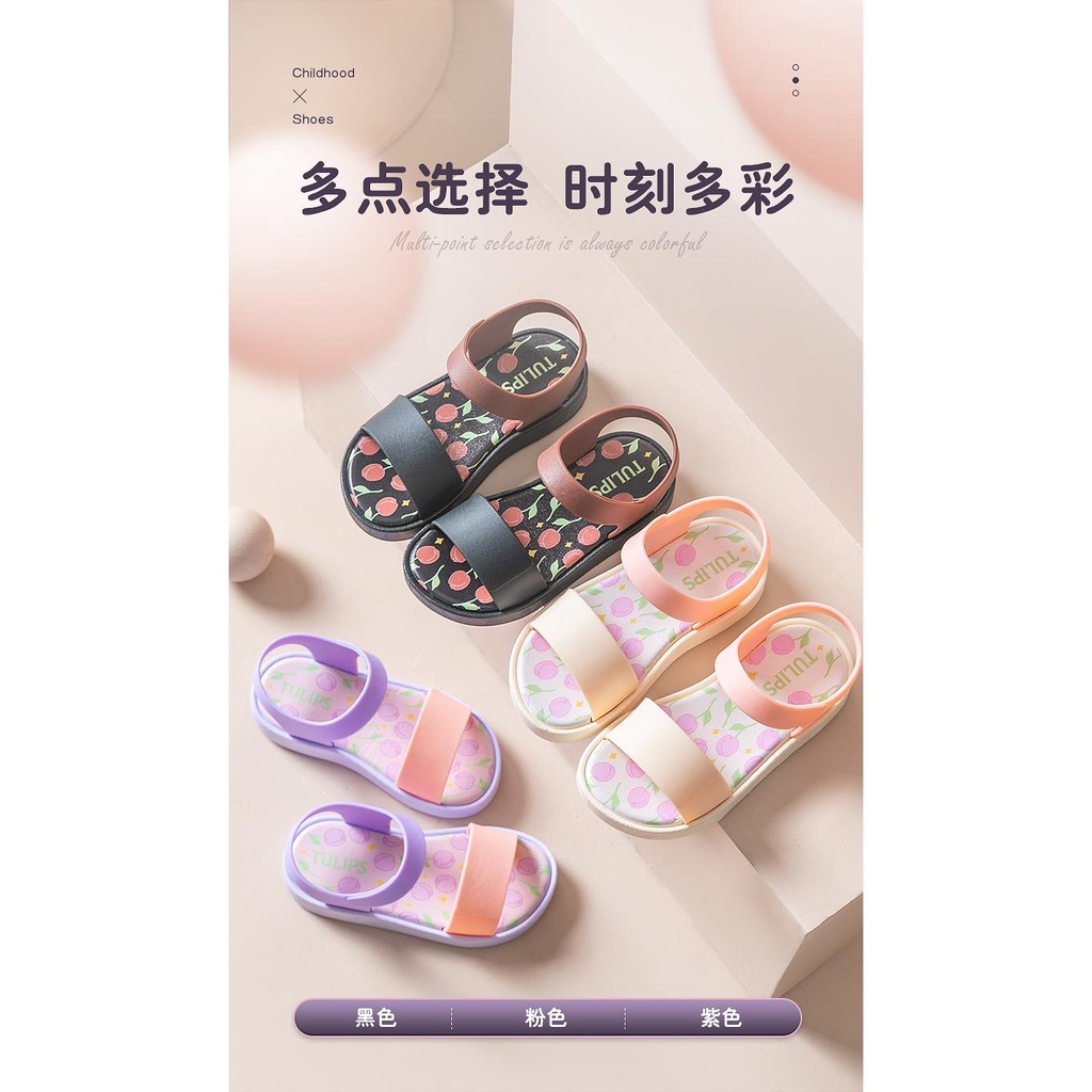 Giày Sandal Công Chúa Mùa Hè 2023 Đế Mềm Sang Trọng Đơn Giản Dễ Phối Đồ Cho Bé Gái
