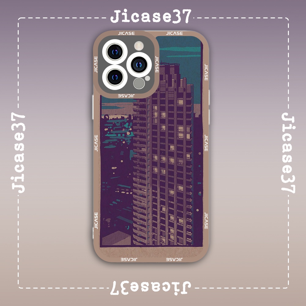Ốp lưng iphone cạnh vuông Jicase JMcase New York City Pop Vintage Aesthetic Art x/xs/11/12/pro/max/plus/promax