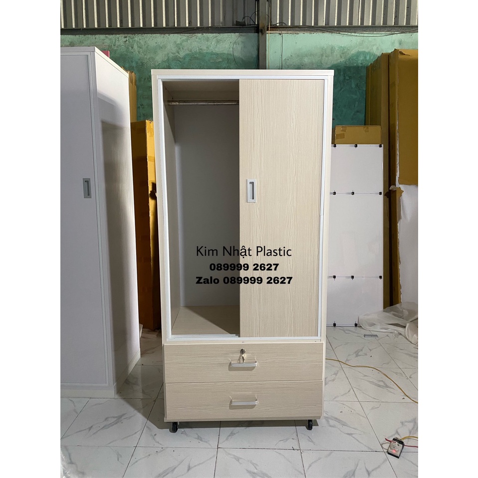 Tủ nhựa quần áo 2 cánh lùa đài loan siêu đẹp freeship