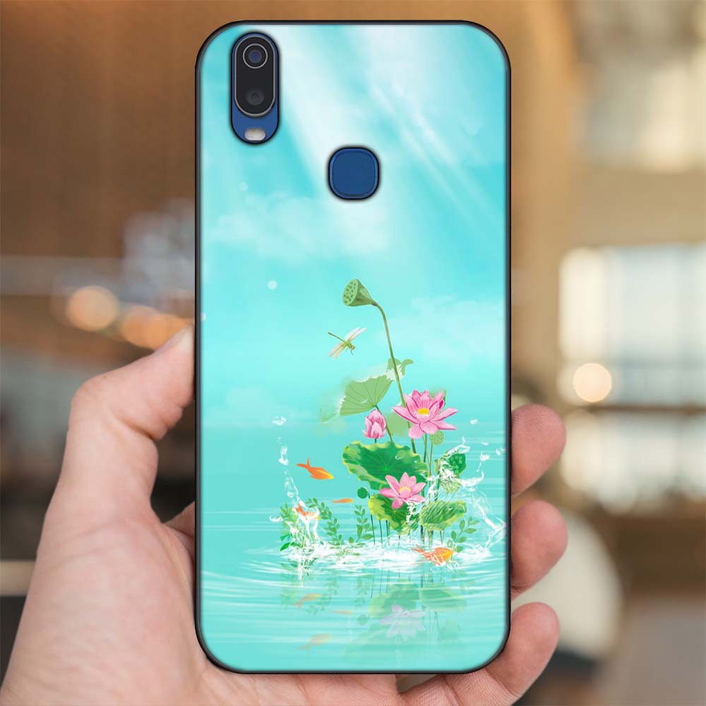 Ốp lưng Vivo Y11 viền đen in hình Hoa Sen Hoa Đẹp