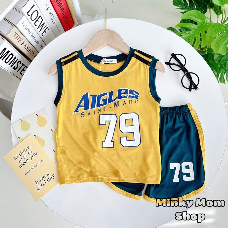 Bộ Ba Lỗ  Thun Lạnh Minkymom  Chính Hãng Bé Trai Bé Gái Thể Thao (28-40kg) -  Minkymomshop Ms0033