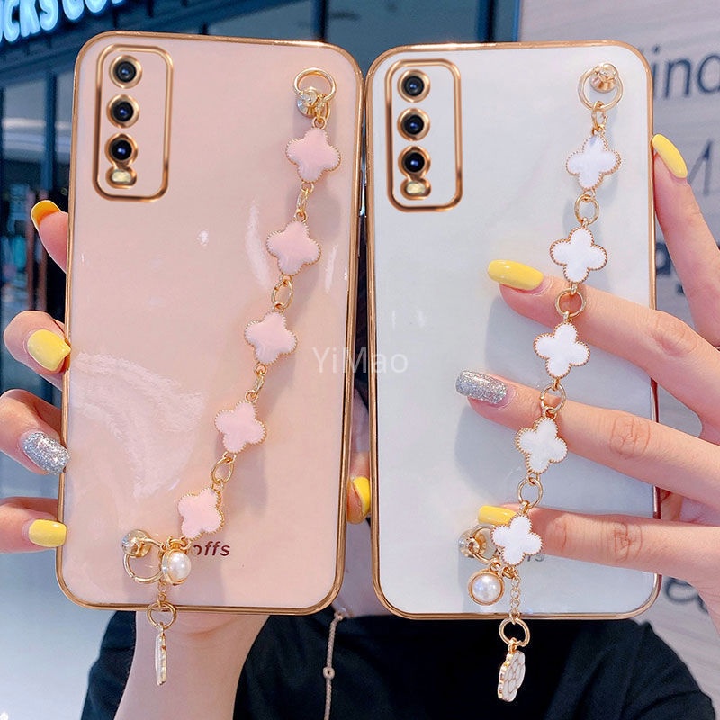 Ốp Điện Thoại Silicon Hình Cỏ Bốn Lá Cho Vivo V2027 V2029 V2026 V2032 V2042 V2043 V2022 V2023 V2025 V2024 V2040 v2035 v2036