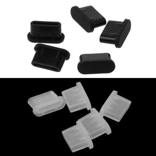 Bộ 5 nút bịt cổng type-c chống bụi bằng silicon màu đen cho điện thoại
