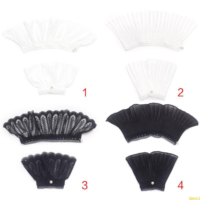 Lidu12 Ống Tay Áo Giả Ren Rỗng Kiểu Sừng Xù Giữ Ấm Cho Nữ