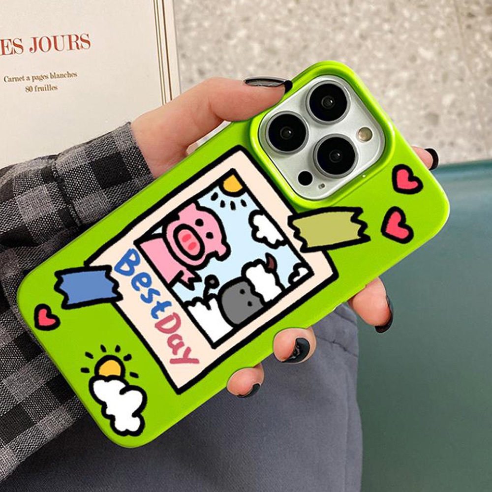 Ốp Điện Thoại TPU Mềm Siêu Mỏng Họa Tiết Heo Và Cừu Hoạt Hình Cho IPhone 14 Pro Max 11 12 13 14 Pro Max