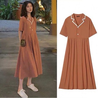 Váy Babydoll cổ bẻ dáng xòe dài Bigsize 4XL- có ảnh thật