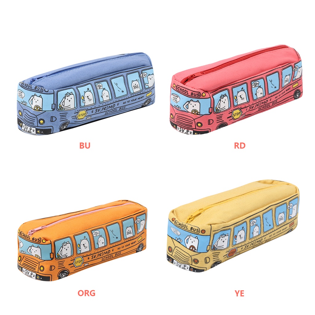 Túi Đựng Bút Đa Năng Hình Xe Buýt Đáng Yêu Sáng Tạo JP5