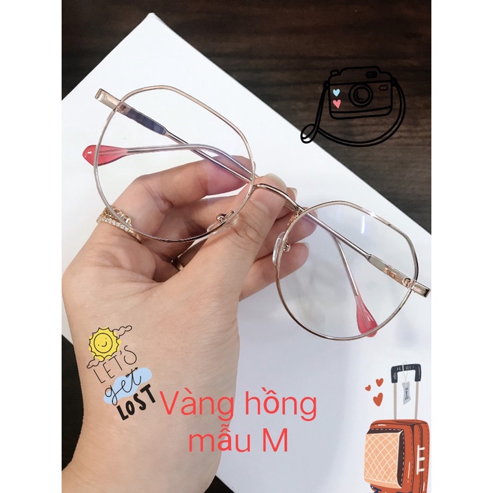 Kính không độ thời trang nam nữ unisex chống ánh sáng xanh, màu xanh nhẹ khi ra sáng