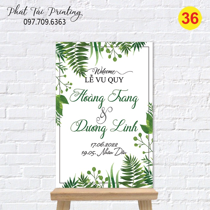 MS 36 - Bảng Welcome trang trí đám cưới