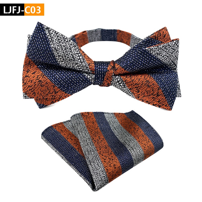 Nơ cài áo EFAN bằng lụa hình học 20 màu cao cấp