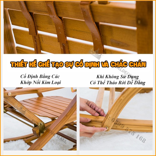 Ghế Tre Bập Bênh Chất liệu Thiên Nhiên ROYALDECORHN Ngồi Đọc Sách Báo Nội Thát Phòng Khách, Sân Vườn
