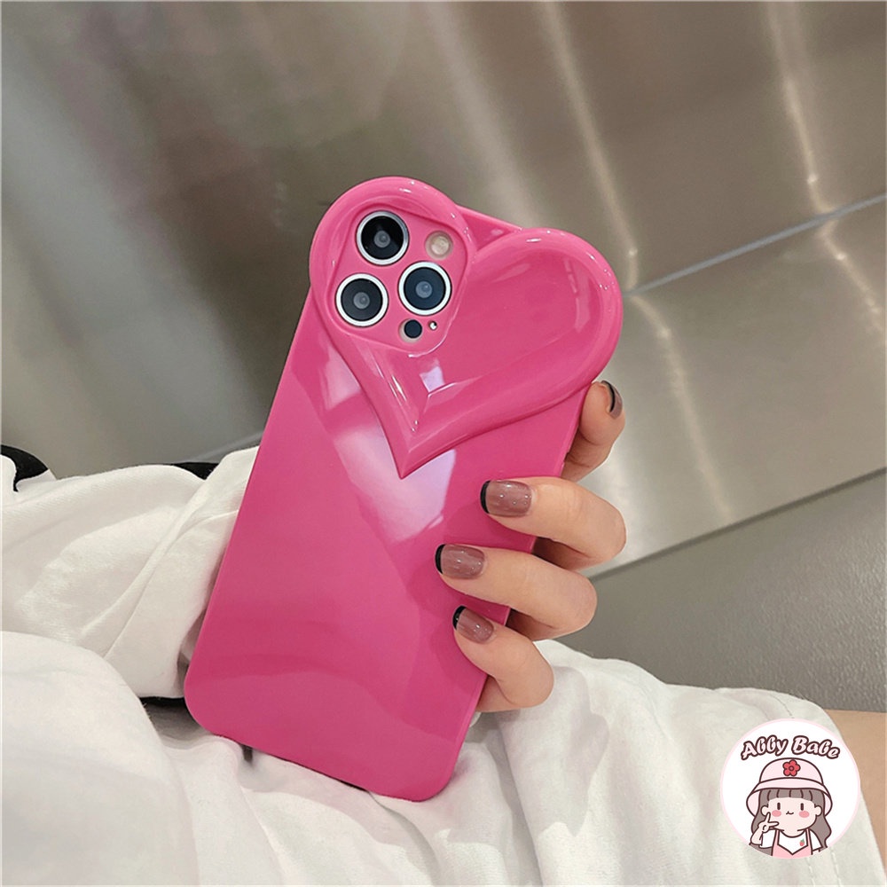 Ốp Điện Thoại TPU Mềm Chống Mồ Hôi Họa Tiết Trái Tim Màu Hồng Cho IPhone 14 Pro Max 13 12 11 Pro Max