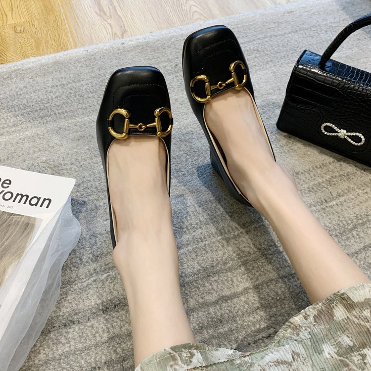 Giày Cao Gót Mũi Tròn Phối Dây Xích Thời Trang Dành Cho Nữ