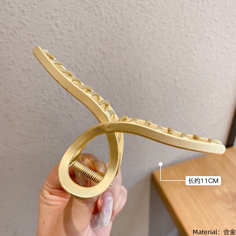 1 Kẹp Tóc Hình Cá Mập Bằng Kim Loại Phong Cách Pháp Cổ Điển Dành Cho Nữ