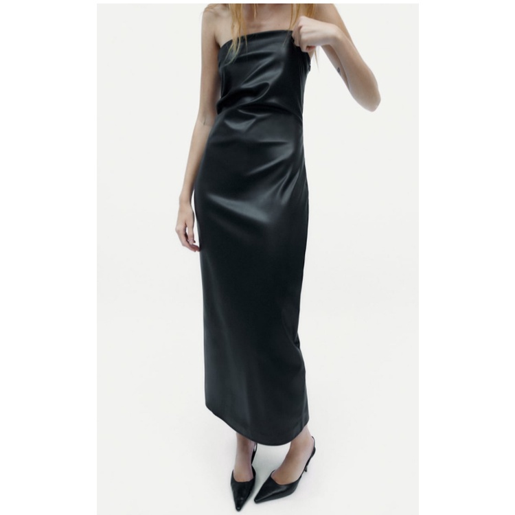 Đầm Zara Giả Da Ống Sáo 23 Kiểu Âu Mỹ Thời Trang Mùa Xuân Sang Trọng3152318