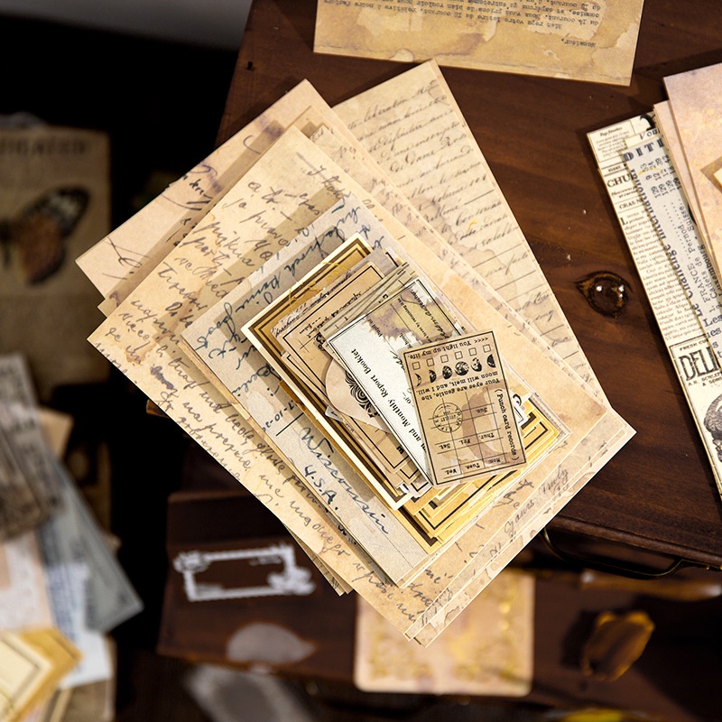 Set 100 Miếng Dán Trang Trí Sổ Tay Phong Cách retro