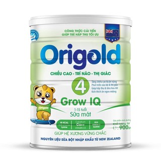 Sữa mát origold grow iq - lon 900g. sữa phát triển chiều cao - trí não - thị giác