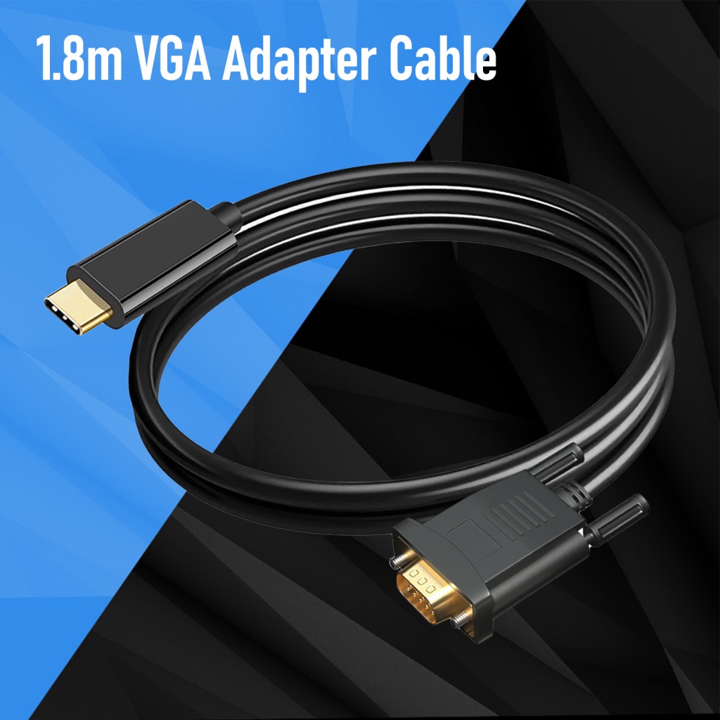 Cáp chuyển đổi LENOVO mini 1.8m độ phân giải cao 1080P Type-C 3.1 sang VGA USB-C cho máy chiếu