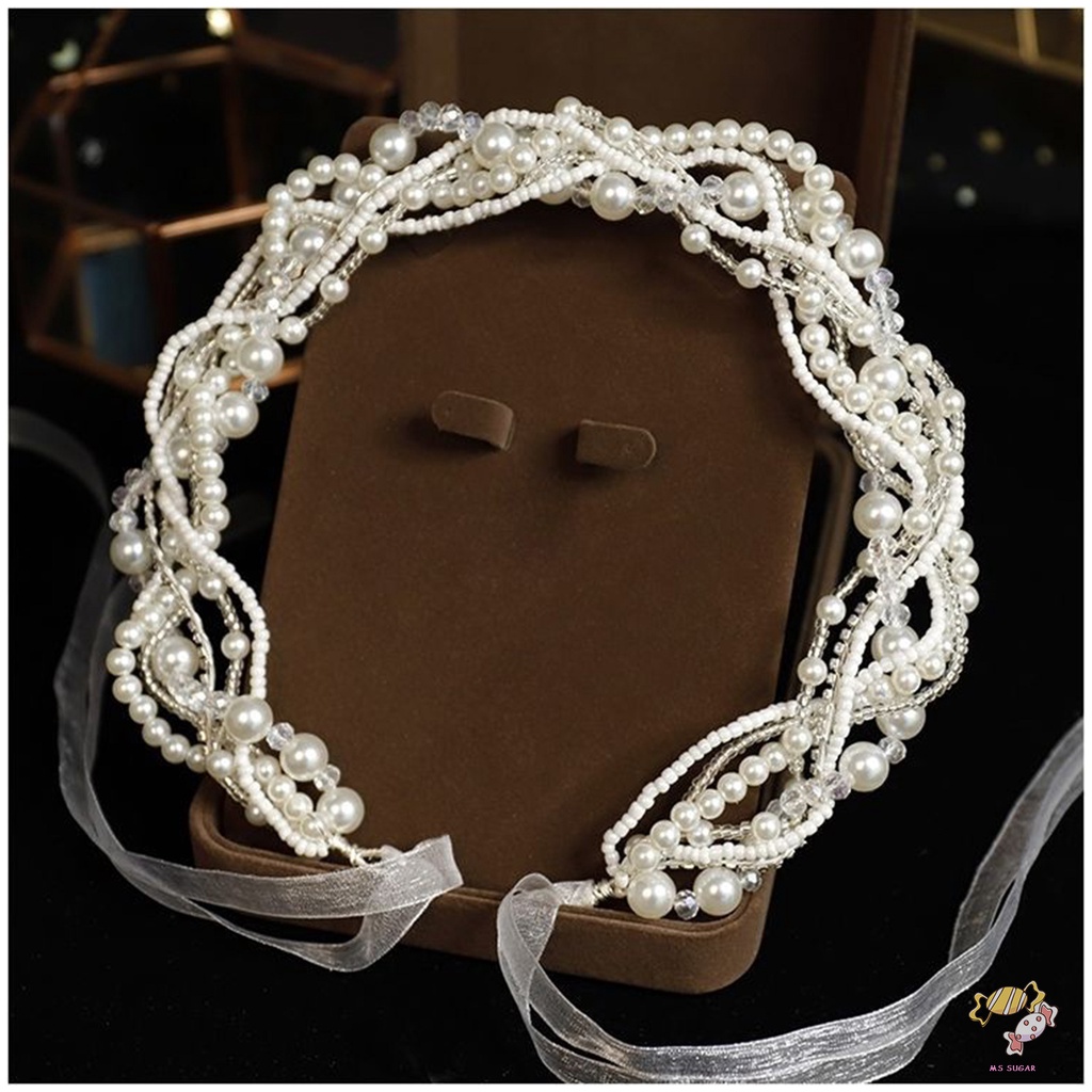 YADORNOS Băng Đô Cài Tóc Đính Ngọc Trai Dành Cho Cô Dâu