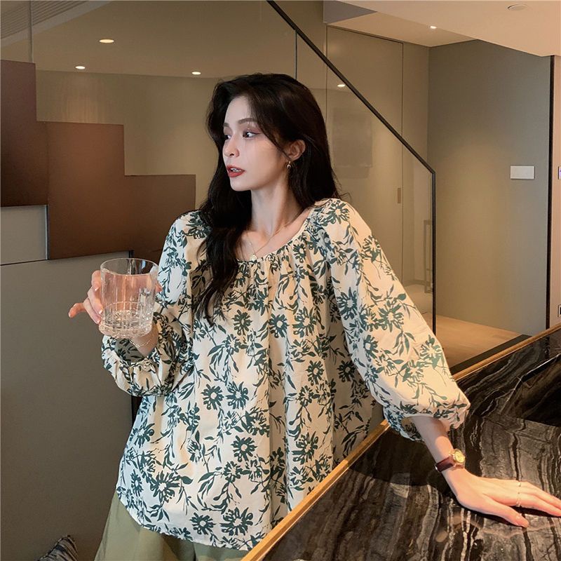 Set Áo Hoa Dáng Rộng + Quần Short Lưng Cao Thời Trang Mùa Hè Phong Cách Retro Mới Cho Nữ