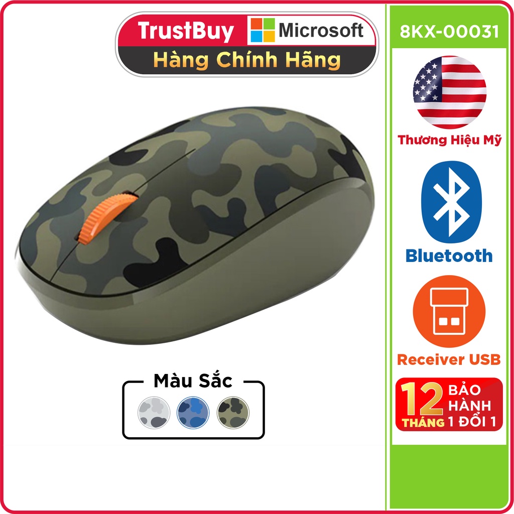 Chuột Không Dây Bluetooth Microsoft Camo - Hàng Chính Hãng