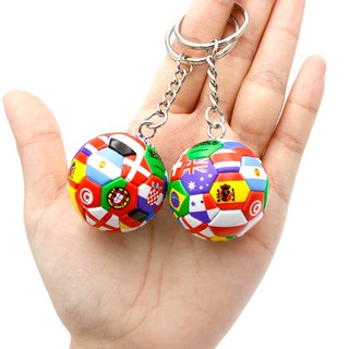 Móc Khóa Da PU Hình Cầu Thủ Bóng Đá 3D