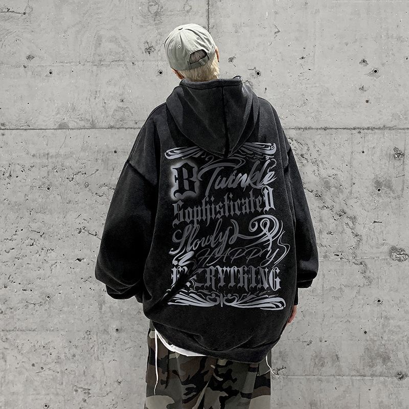 Phong Cách Mới! Phong Cách Mới!F &amp; X Áo Hoodie Lót Lông Cừu Dáng Rộng Cỡ Lớn In Chữ Kiểu Hip-Hop Đường Phố Nhật Bản Thời Trang Thu Đông Cho Nam Sw