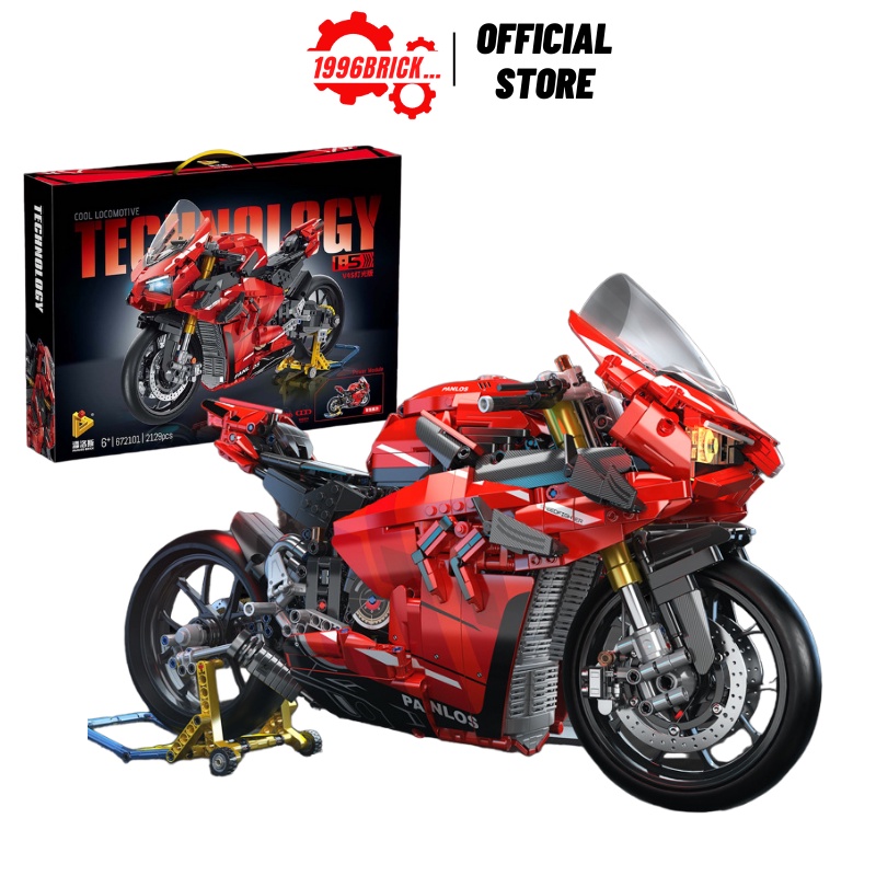 Mô hình lắp ráp xe moto technic Ducati V4s , đồ chơi lắp ráp xe tỉ lệ 1:5