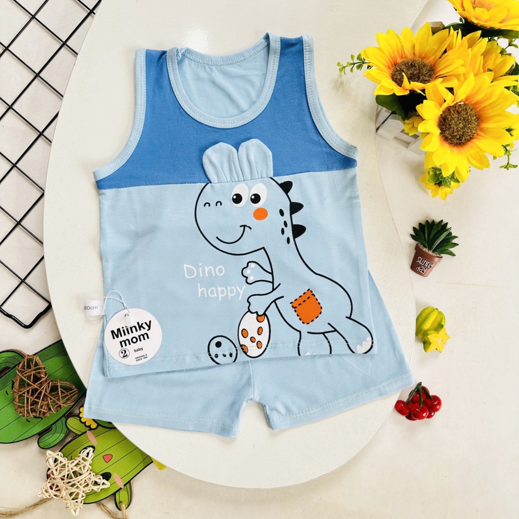 Bộ Ba Lỗ Bé Trai, Bé Gái Thun Lanh In Hình Đáng Yêu Từ Sơ Sinh đến 14kg - JKIDS