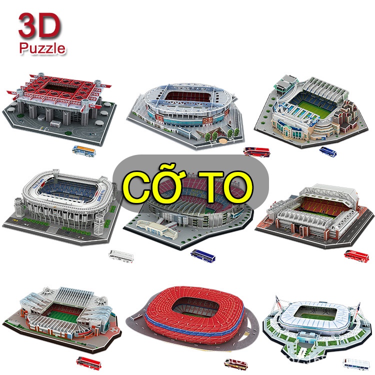 Mô Hình Sân Vận Động 3D Old Trafford Noucamp Manchester City Chelsea Arsenal Real Madrid