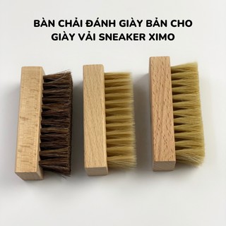 Bàn chải đánh giày lông heo, lông lụa nhựa PP bản dành cho giày vải sneaker Ximo
