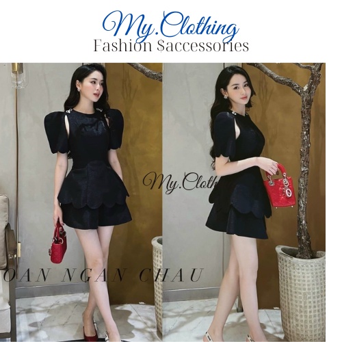 Set Pelum khoét vai phồng kết hợp quần short cao bất chấp My.Clothing Set28