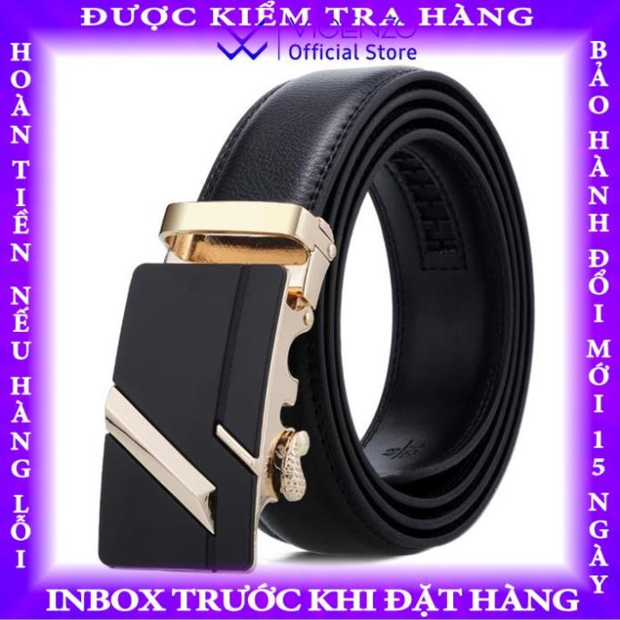Thắt Lưng Nam Da Mềm Cao Cấp VICENZO Khóa Tự Động Hợp Kim Đúc Không, Dây Thắt Lưng Nam Có Bào Hành Lỗi 1 Đổi 1 hanthanh