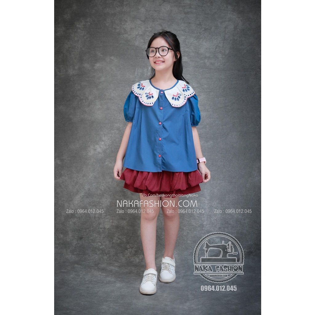 ÁO SƠ MI CỔ REN THÊU - MSP 2609