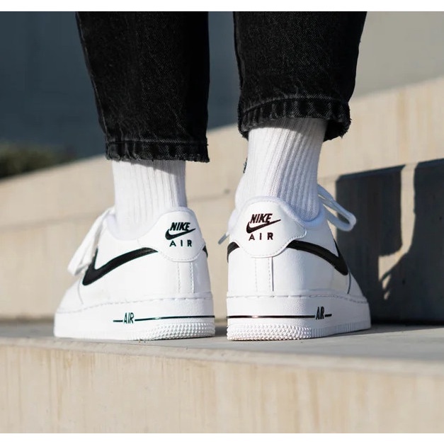 Giày Nike Air Force 1 AF1 Trắng Vệt Đen Thể Thao Nam Nữ Cổ Thấp Đế Bằng Full Box G2492 Garen Sneaker
