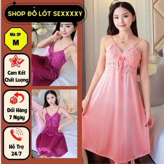 Váy ngủ lụa 2 dây ren ôm ngực sang trọng