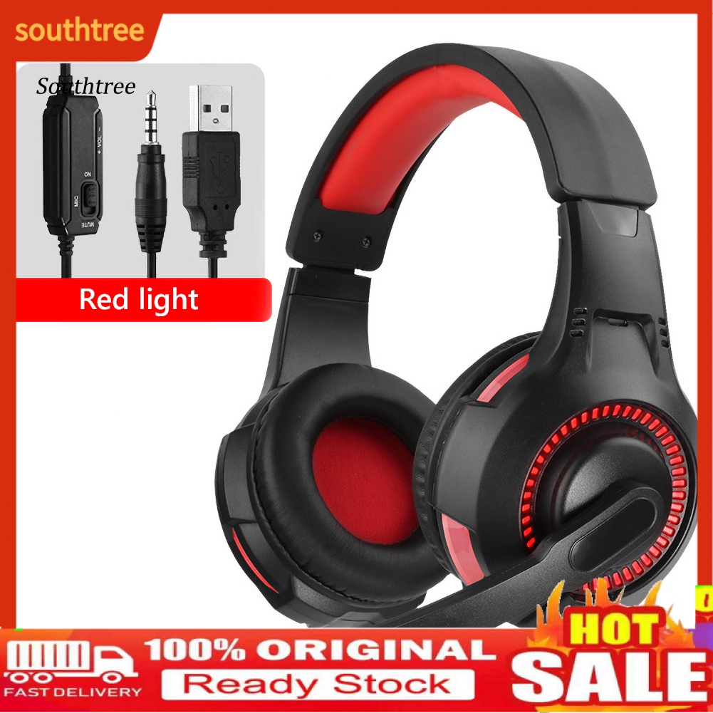 Tai Nghe Chụp Tai Jack Cắm 3.5mm Có Đèn LED Âm Thanh Siêu Trầm Cho PS4
