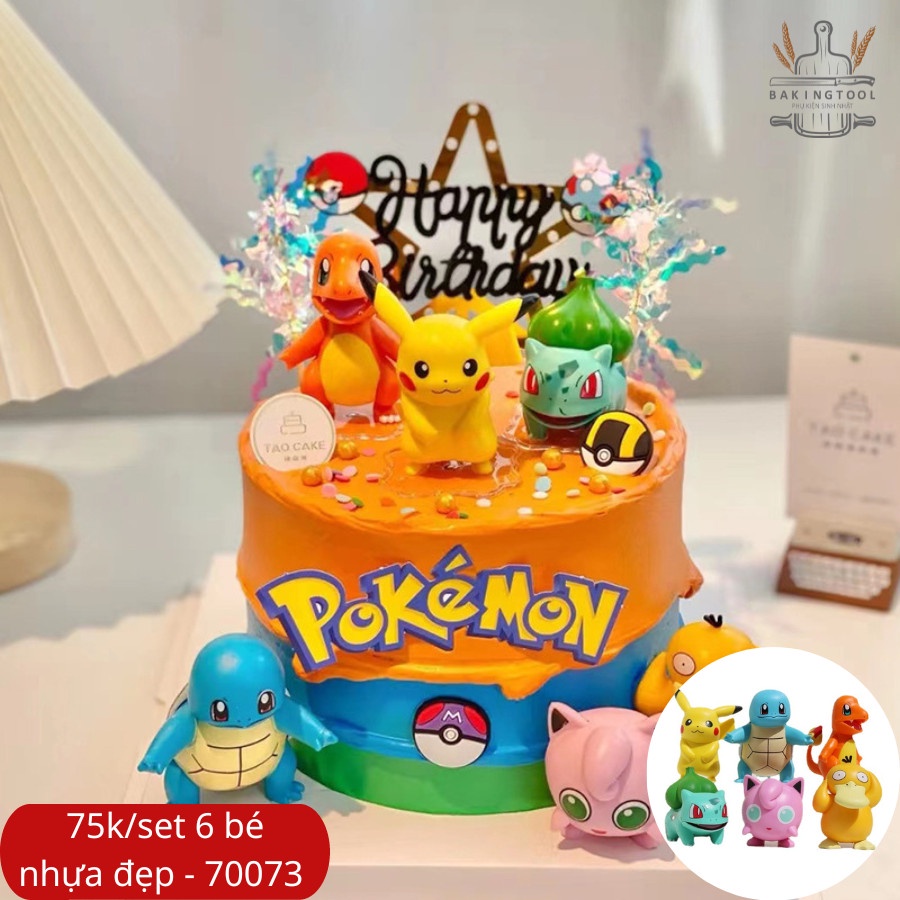 SP070073 - Trang trí set 6 pokemon nhựa đặc