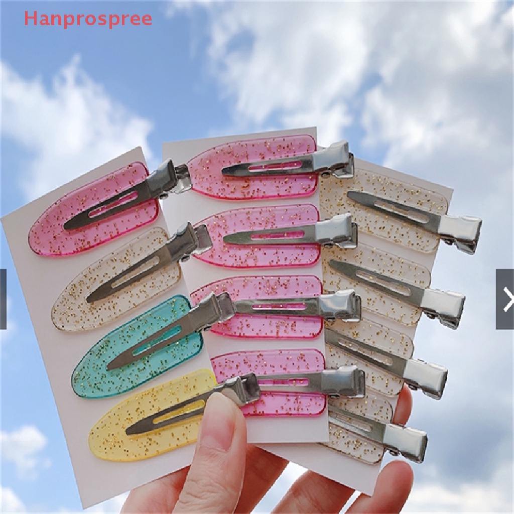 Set 4 Kẹp Tóc Bằng Nhựa Trong Suốt Màu Kẹo Ngọt