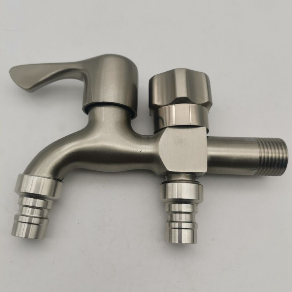 Vòi Nước 2 Đầu Ra SL02- Vòi Nước Đôi Chia Nước Thành 2 Cổng Xả Độc Lập, Chất Liệu Inox 304 Cao Cấp